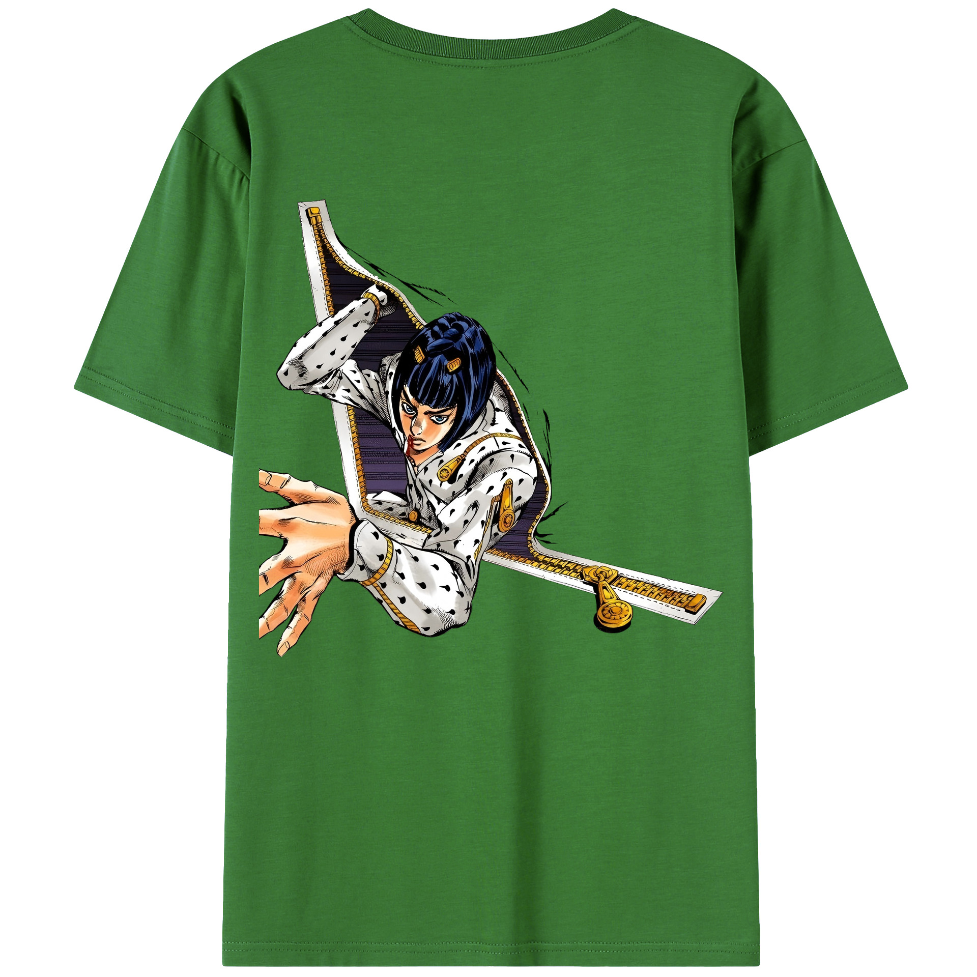 （画像用） ジョジョの奇妙な冒険 ブローノ?ブチャラティ JoJo's Bizarre Adventure Bruno Bucciarati レディース半袖Tシャツ(バックプリント)